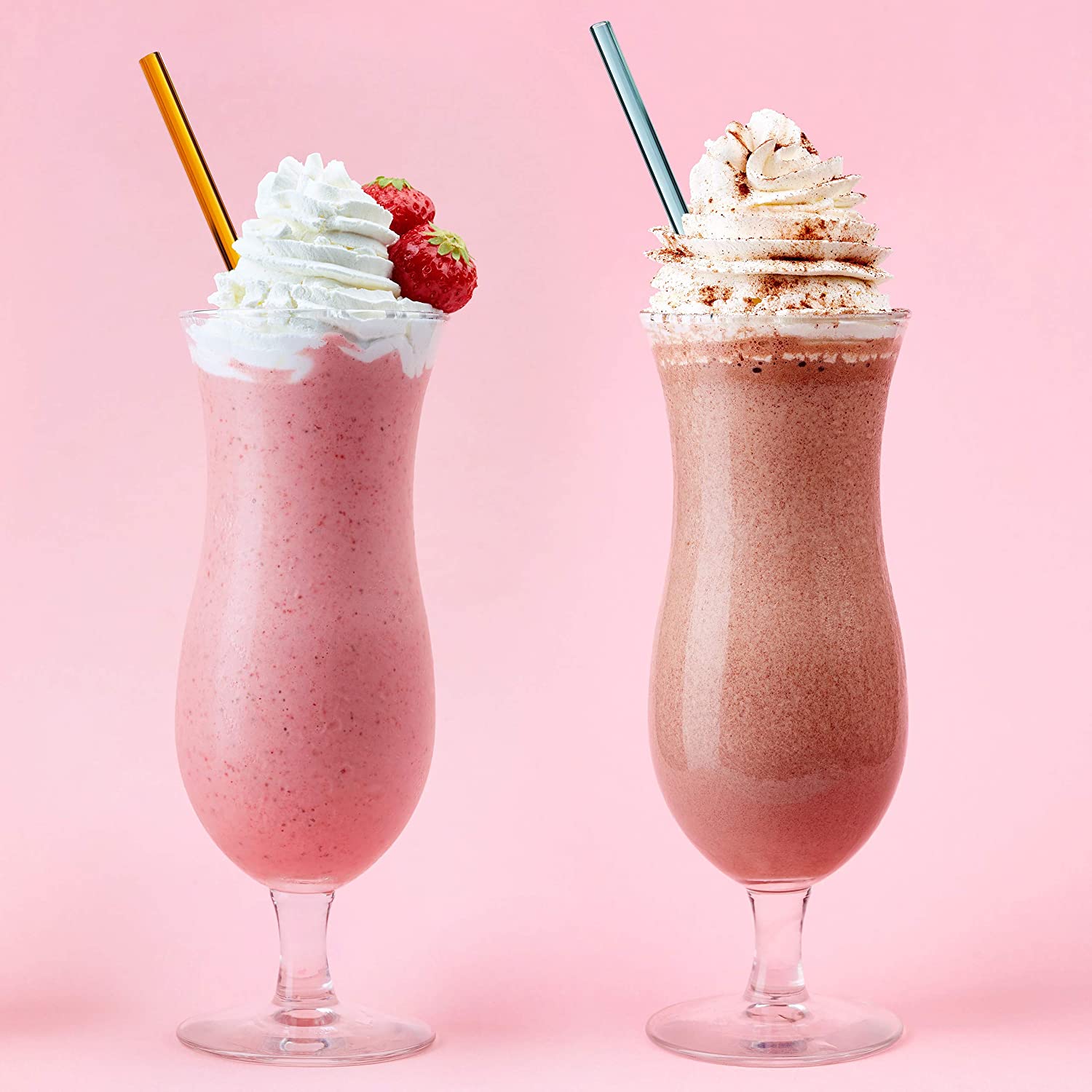 Relaxdays Σετ με 6 Επαναχρησιμοποιούμενα Ίσια Καλαμάκια από Γυαλί - Long - Colorful - 4052025912611