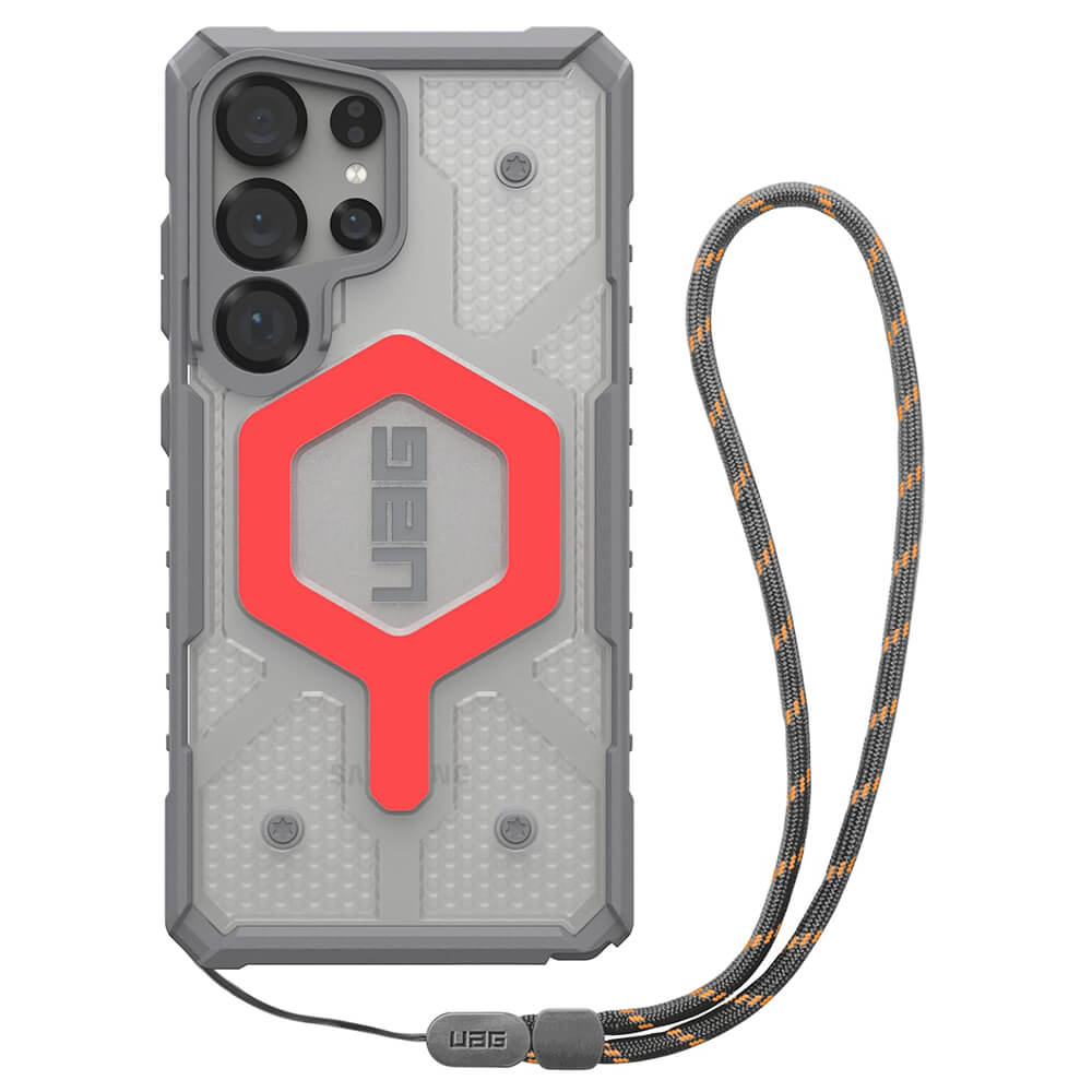 UAG Samsung Galaxy S25 Ultra Pathfinder Clear MagSafe Σκληρή Θήκη με MagSafe και Λουράκι - Active Lava Lanyard