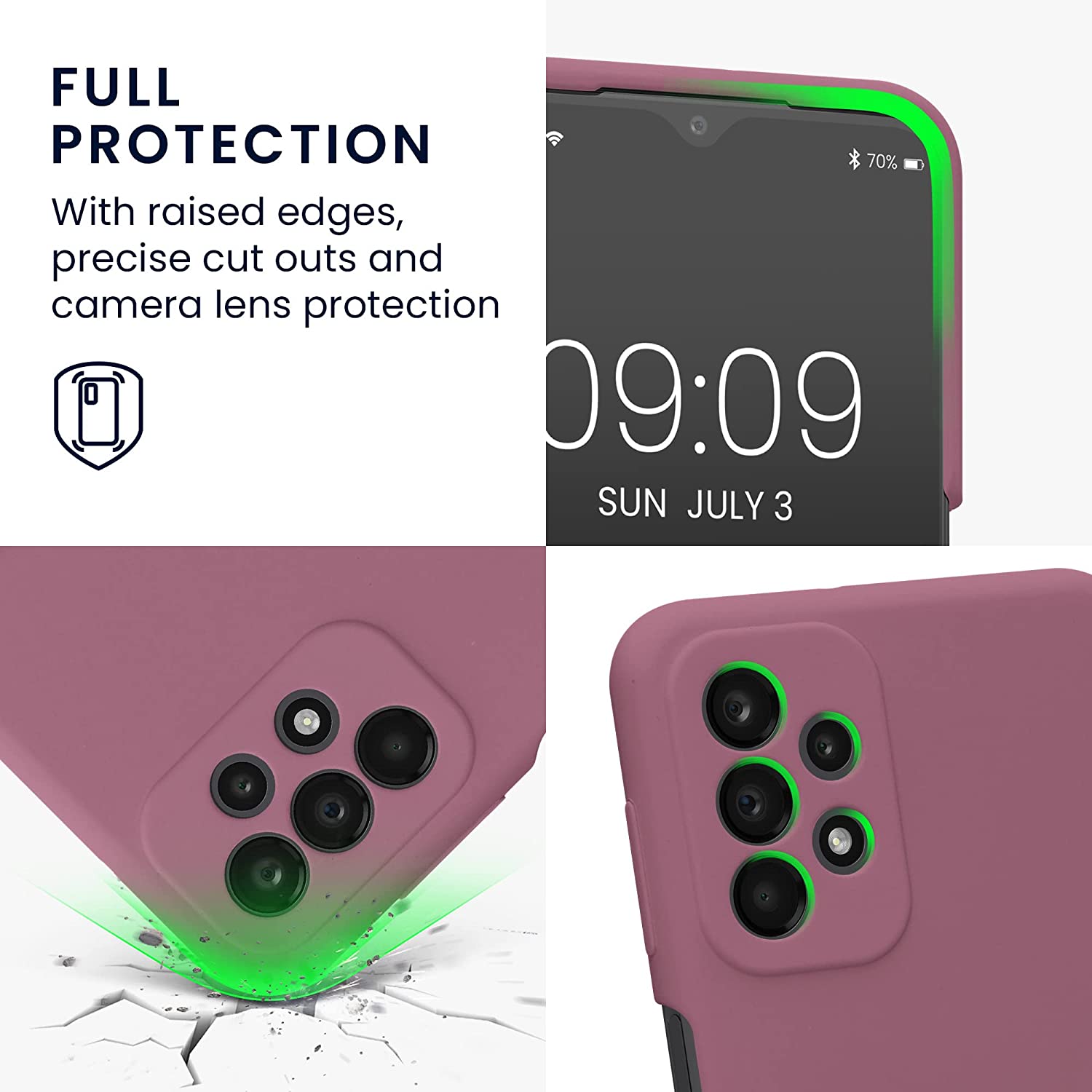 KW Samsung Galaxy A23 5G Θήκη Σιλικόνης Rubberized TPU - Dark Rose - 57829.167