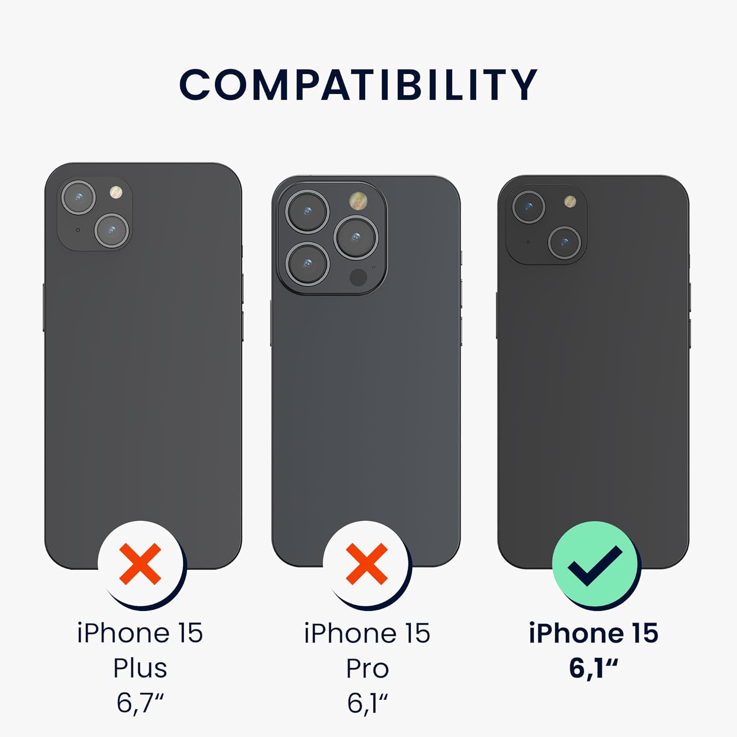 KW iPhone 15 Θήκη Σιλικόνης TPU με Υποδοχή για Κάρτα - Matte Light Blue