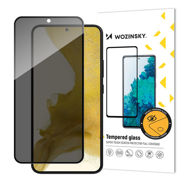 Wozinsky Samsung Galaxy S23+ 9H Anti-Spy Full Screen Full Glue Tempered Glass Αντιχαρακτικό Γυαλί Οθόνης - Black - likebrands.gr