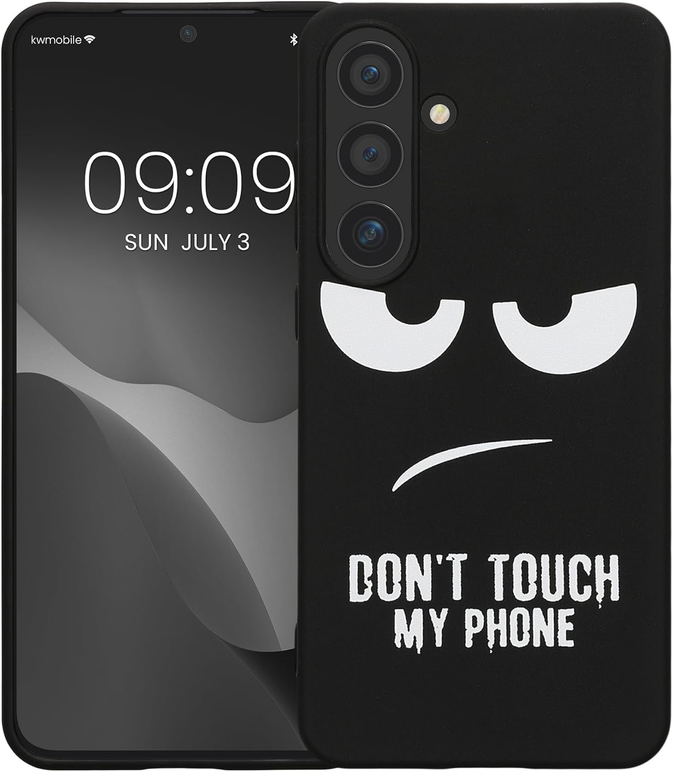 KW Samsung Galaxy S24+ Θήκη Σιλικόνης Design Don't Touch My Phone - Black / White