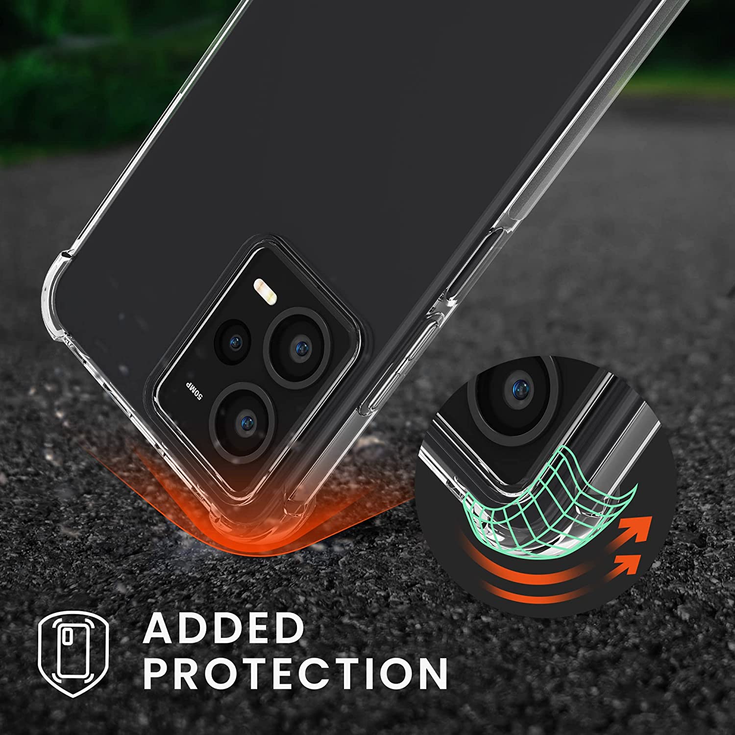 KW Xiaomi Redmi Note 12 Pro Θήκη Σιλικόνης TPU με Λουράκι - Διάφανη / Black - 60722.01