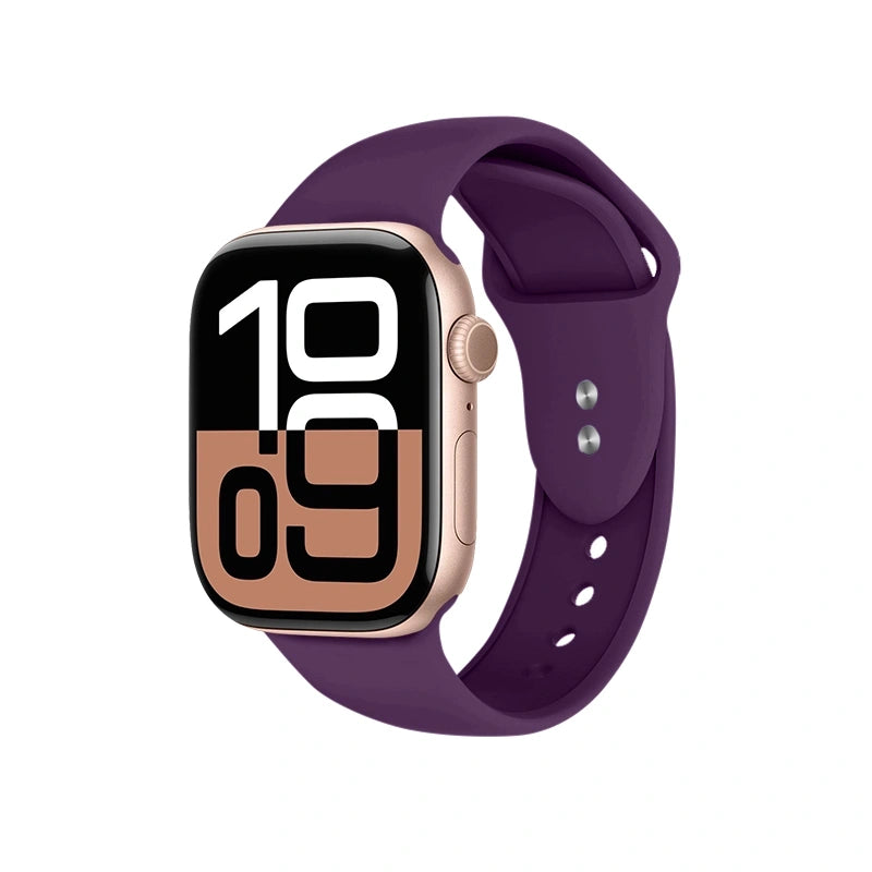 Crong Λουράκι Apple Watch 4/5/6/7/8/9/10/11 - SE (1/2/3) - ULTRA (1/2/3) - 44/45/46/49mm Σιλικόνης - Liquid Strap - Plum