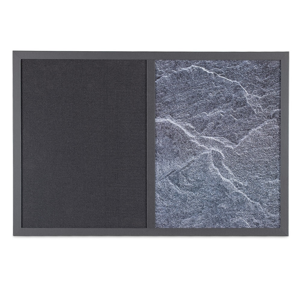 Navaris Πίνακας Ανακοινώσεων με Μαγνητικό Πίνακα και Πίνακα με Πινέζες - 60 x 40cm - Black Stone - 53027.01.6