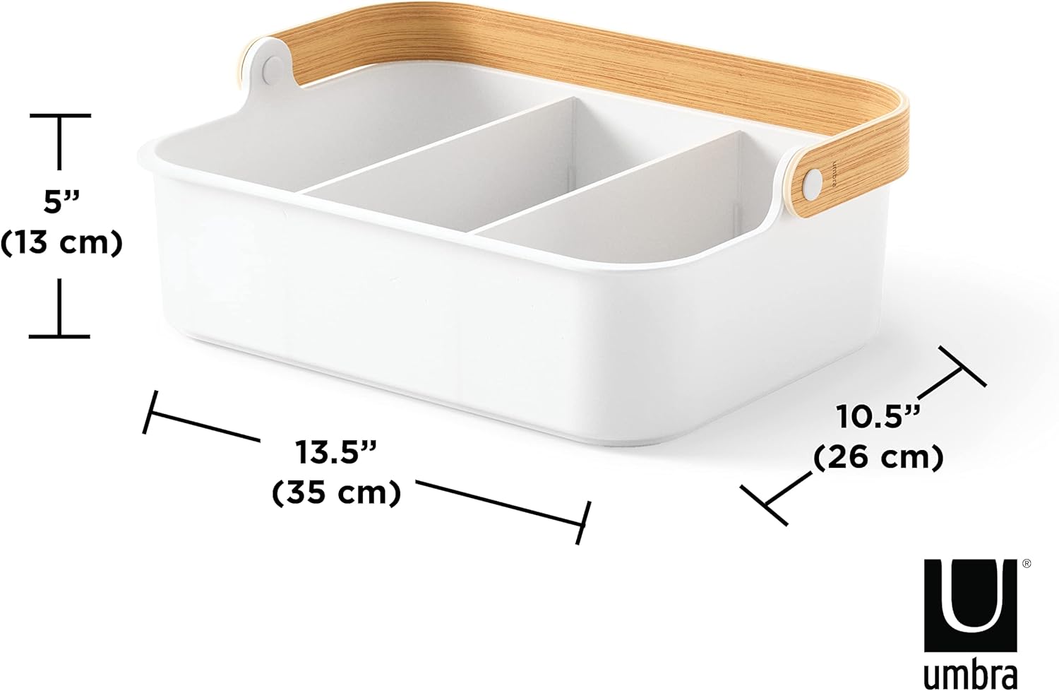 Umbra Bellwood Κουτί Αποθήκευσης - Οργάνωσης με Ξύλινη Λαβή - Natural / White