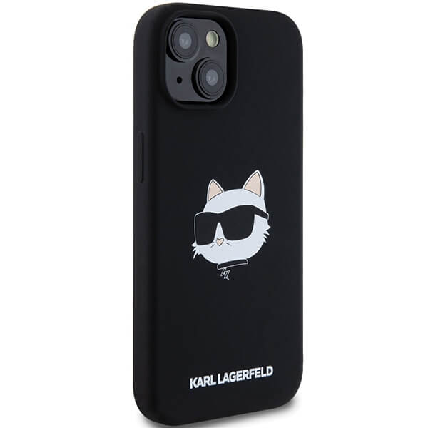 Karl Lagerfeld iPhone 14 Plus / 15 Plus - Silicone Choupette Head Print - MagSafe Θήκη Σιλικόνης - Black - KLHMP15MSCHPPLK