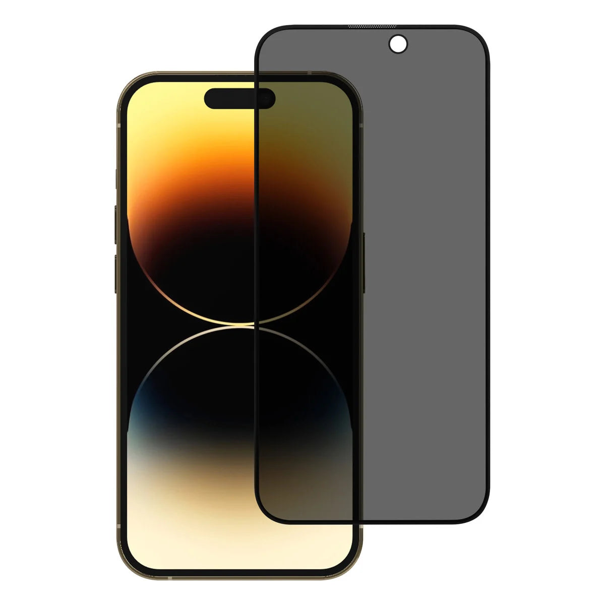 Tuniq iPhone 15 Pro - Privacy Προστασία Οθόνης - Full Screen Αντιχαρακτικό Γυαλί Tempered Glass - Μαύρο