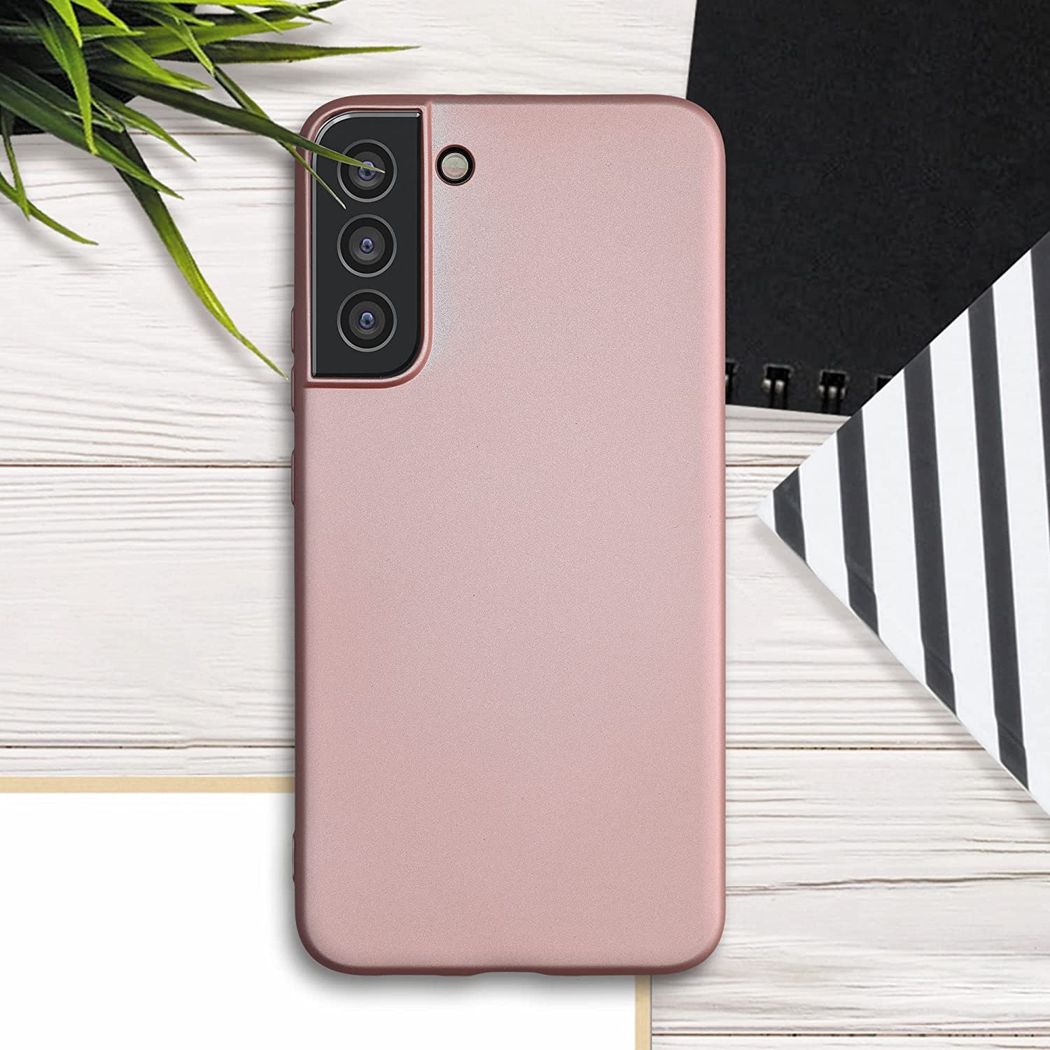 KW Samsung Galaxy S22 Plus Θήκη Σιλικόνης - Metallic Rose Gold - 56762.31