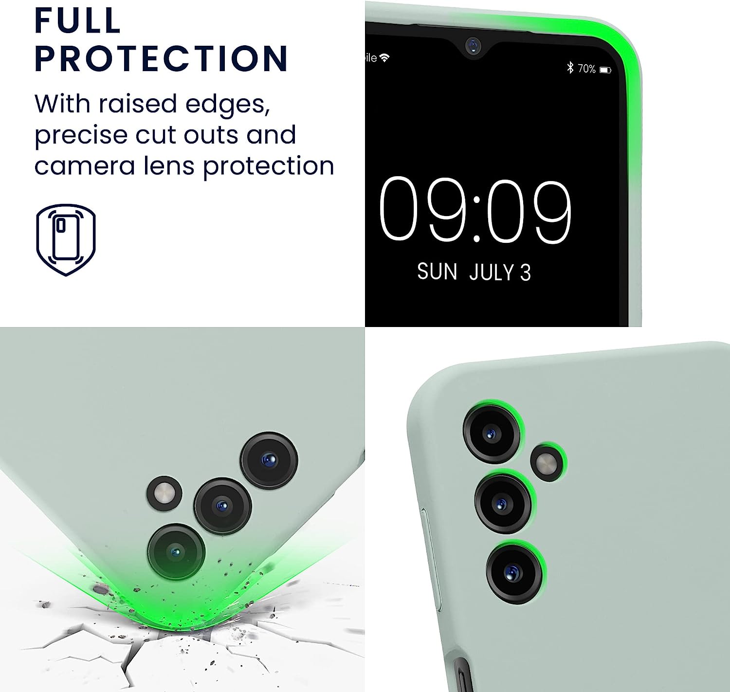 KW Samsung Galaxy A14 5G Θήκη Σιλικόνης Rubber TPU - Cool Mint - 60808.200