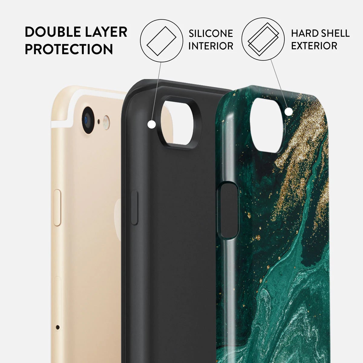 Burga iPhone SE 2022 / SE 2020 / 7 / 8 Fashion Tough Σκληρή Θήκη - Emerald Pool
