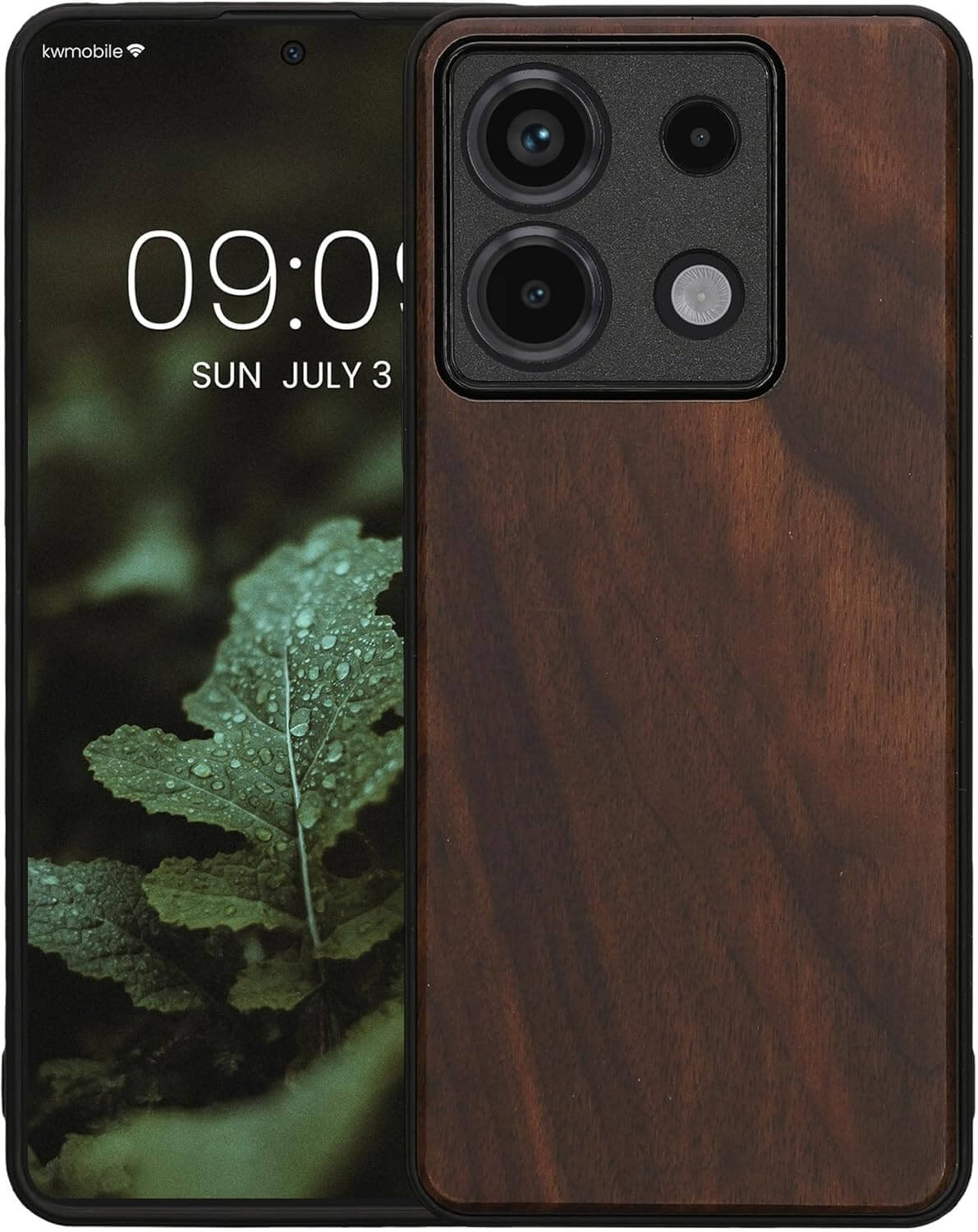 KW Xiaomi Redmi Note 13 Pro 5G / Poco X6 5G Θήκη από Φυσικό Ξύλο - Dark Brown