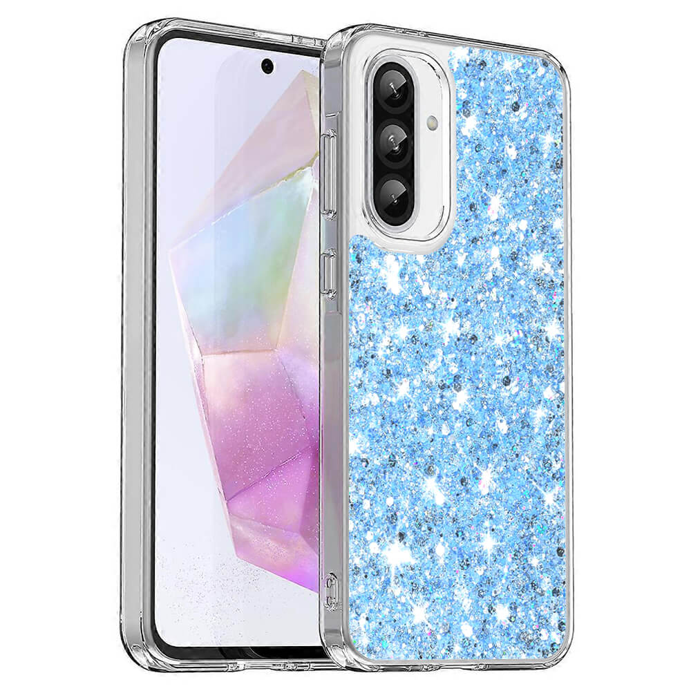 Techsuit Samsung Galaxy A36 5G / A56 5G - Sparkly Glitter - Σκληρή Θήκη με Πλαίσιο Σιλικόνης - Blue