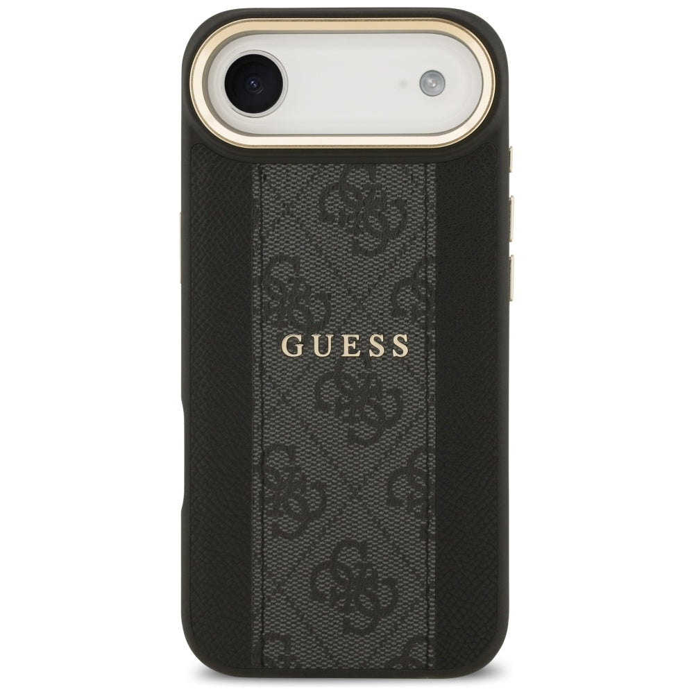 Guess iPhone Air - 4G Stripe MagSafe - Θήκη με Επένδυση Συνθετικού Δέρματος - Black - GUHMP17MPG4SEMCK