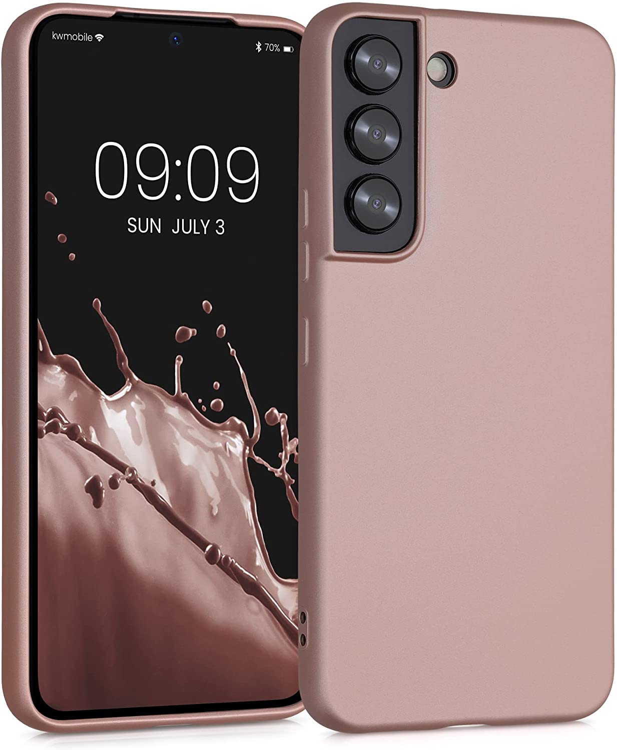 KW Samsung Galaxy S22 Θήκη Σιλικόνης - Metallic Rose Gold - 56757.31