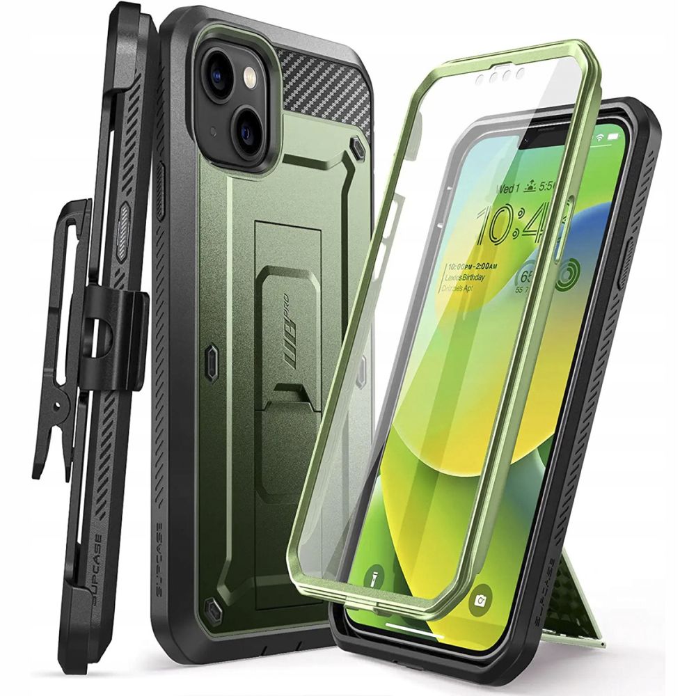 Supcase iPhone 14 Plus Unicorn Beetle Pro Σκληρή Θήκη με Προστασία Οθόνης και Stand - Green