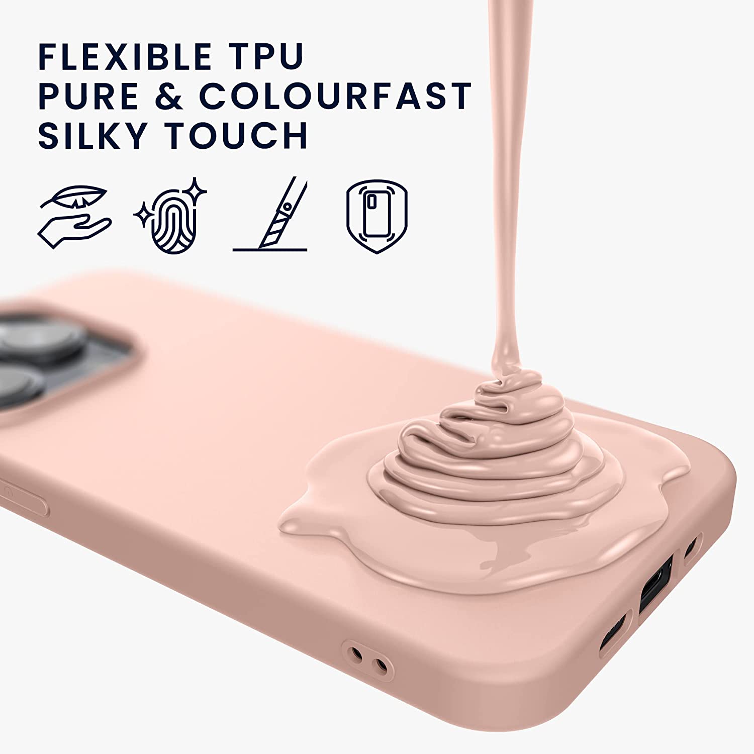 KW iPhone 14 Pro Λεπτή Θήκη Σιλικόνης TPU - Dusty Pink - 59077.10