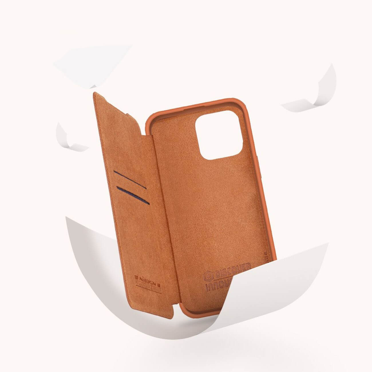 Nillkin iPhone 14 Pro Qin Pro Leather Θήκη Βιβλίο με Κάλυμμα για την Κάμερα - Brown
