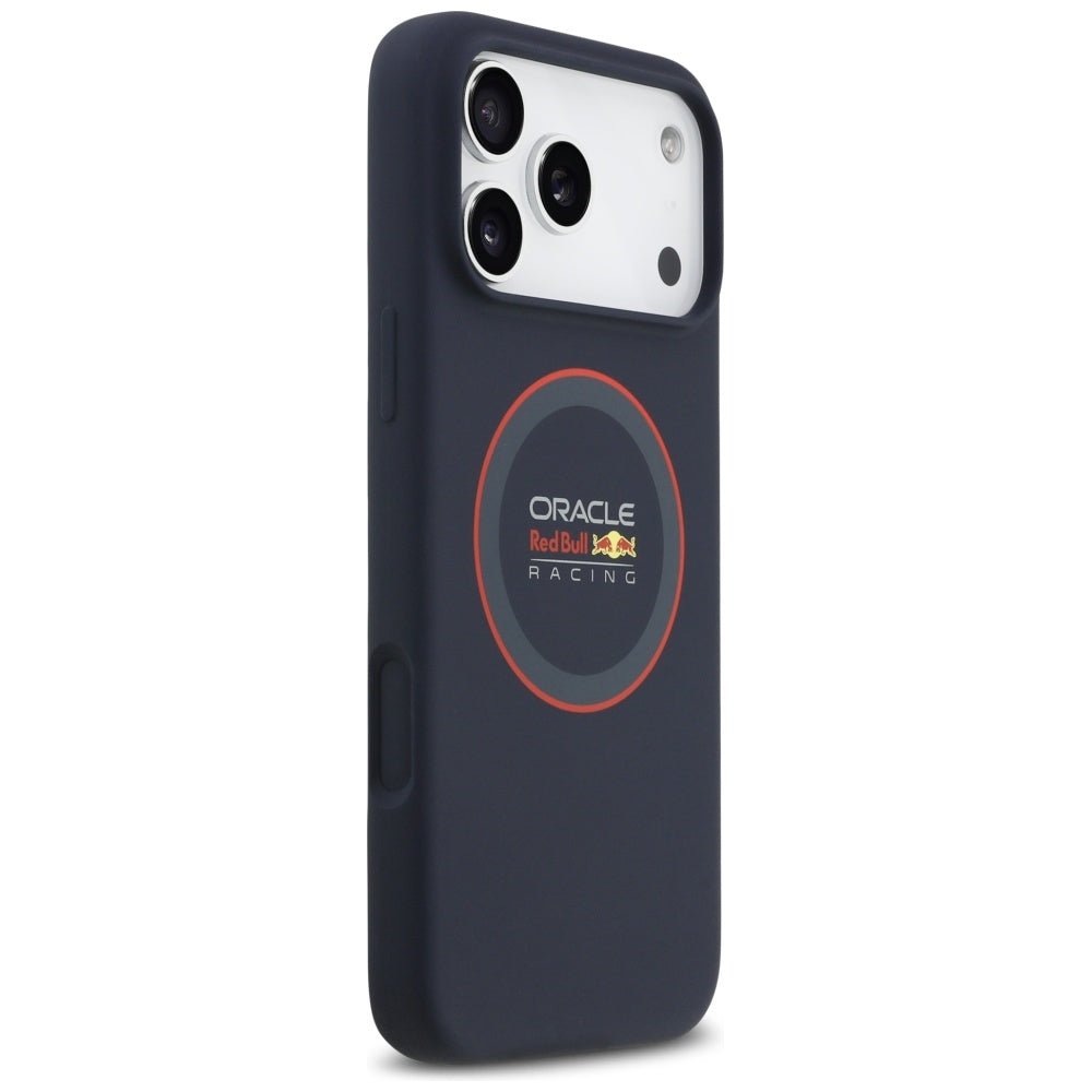 Red Bull iPhone 17 Pro Max - Σκληρή Θήκη με Πλαίσιο Σιλικόνης - Silicone Red Ring MagSafe - Navy Blue