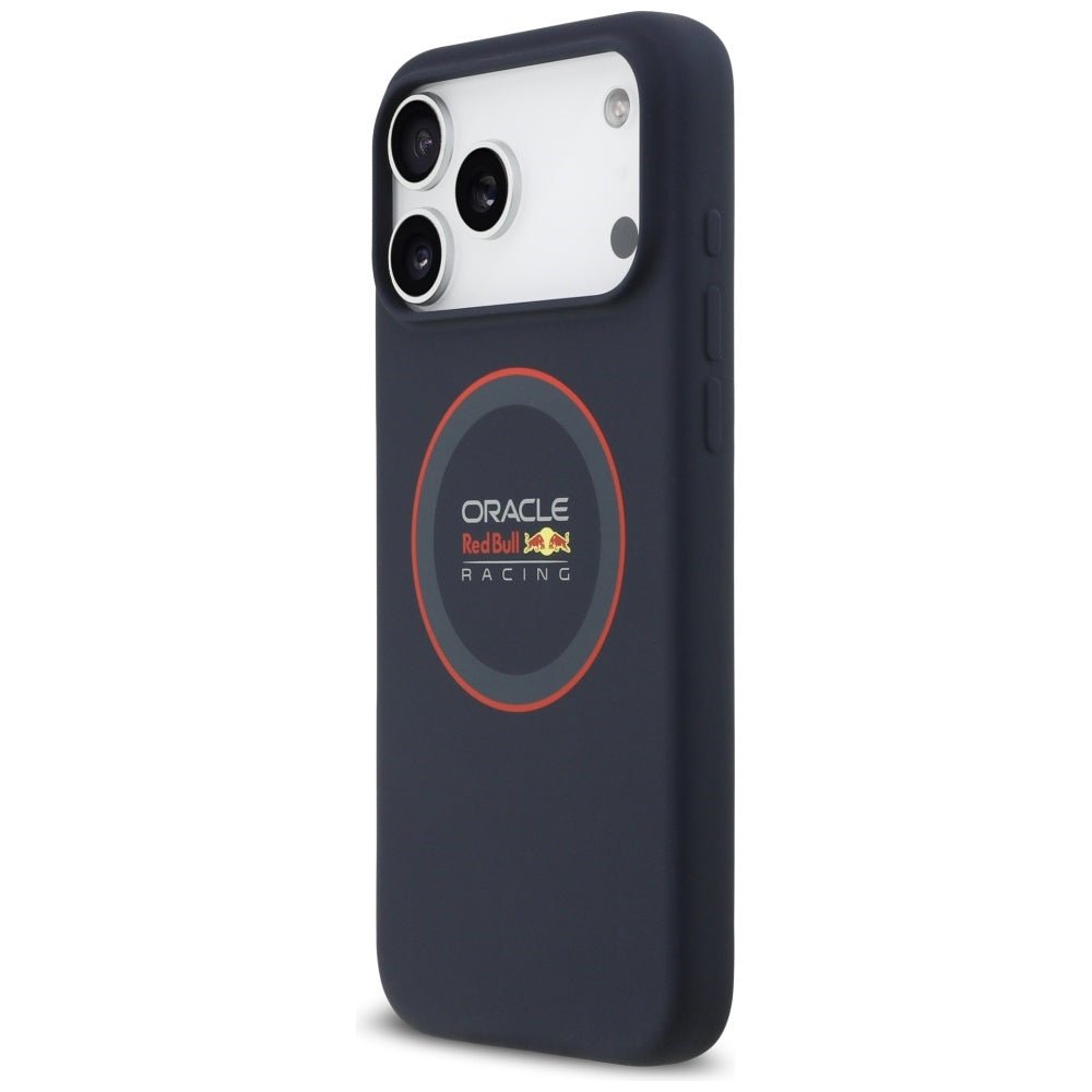 Red Bull iPhone 17 Pro Max - Σκληρή Θήκη με Πλαίσιο Σιλικόνης - Silicone Red Ring MagSafe - Navy Blue