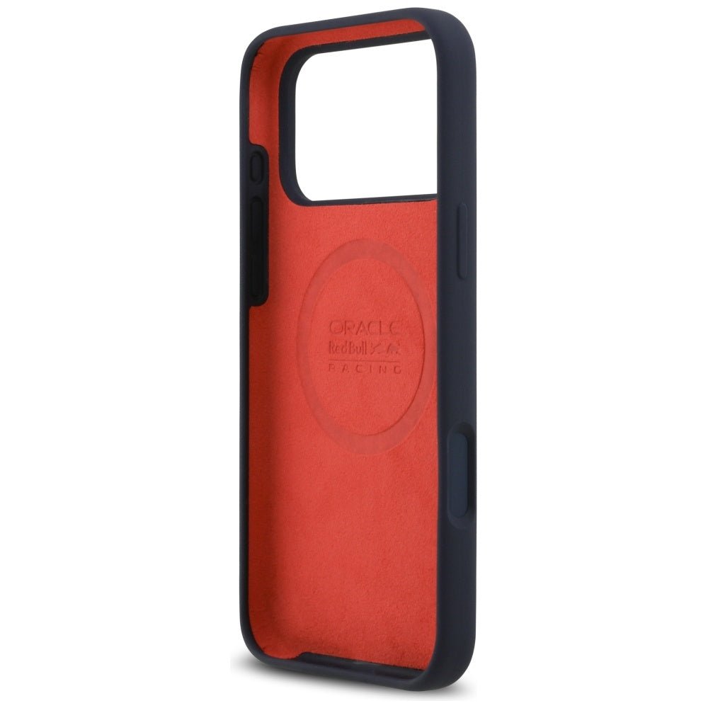 Red Bull iPhone 17 Pro Max - Σκληρή Θήκη με Πλαίσιο Σιλικόνης - Silicone Red Ring MagSafe - Navy Blue