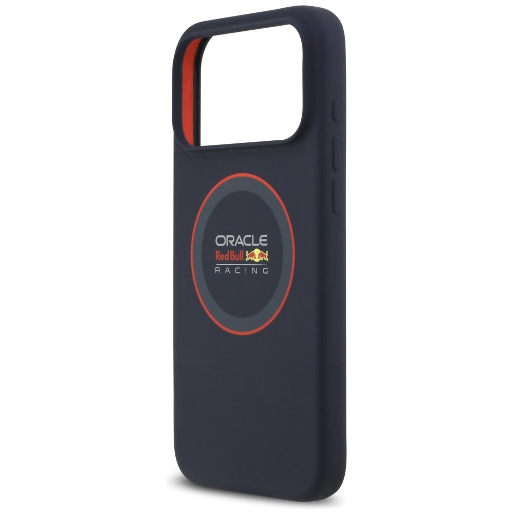 Red Bull iPhone 17 Pro Max - Σκληρή Θήκη με Πλαίσιο Σιλικόνης - Silicone Red Ring MagSafe - Navy Blue