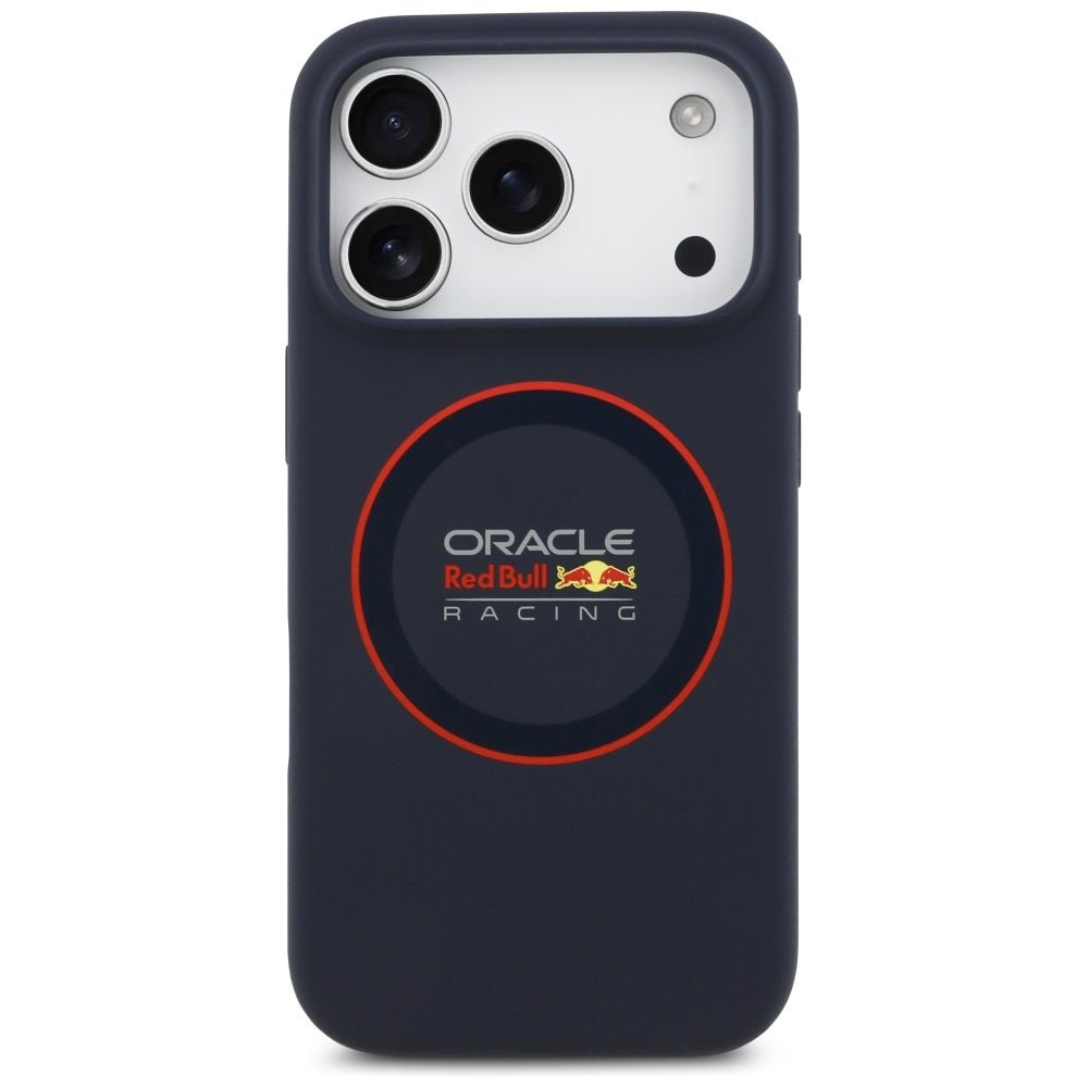 Red Bull iPhone 17 Pro - Σκληρή Θήκη με Πλαίσιο Σιλικόνης - Silicone Red Ring MagSafe - Navy Blue