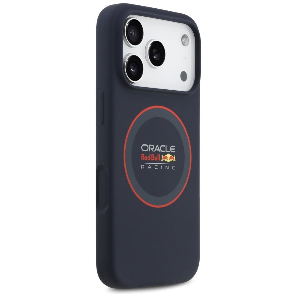 Red Bull iPhone 17 Pro - Σκληρή Θήκη με Πλαίσιο Σιλικόνης - Silicone Red Ring MagSafe - Navy Blue