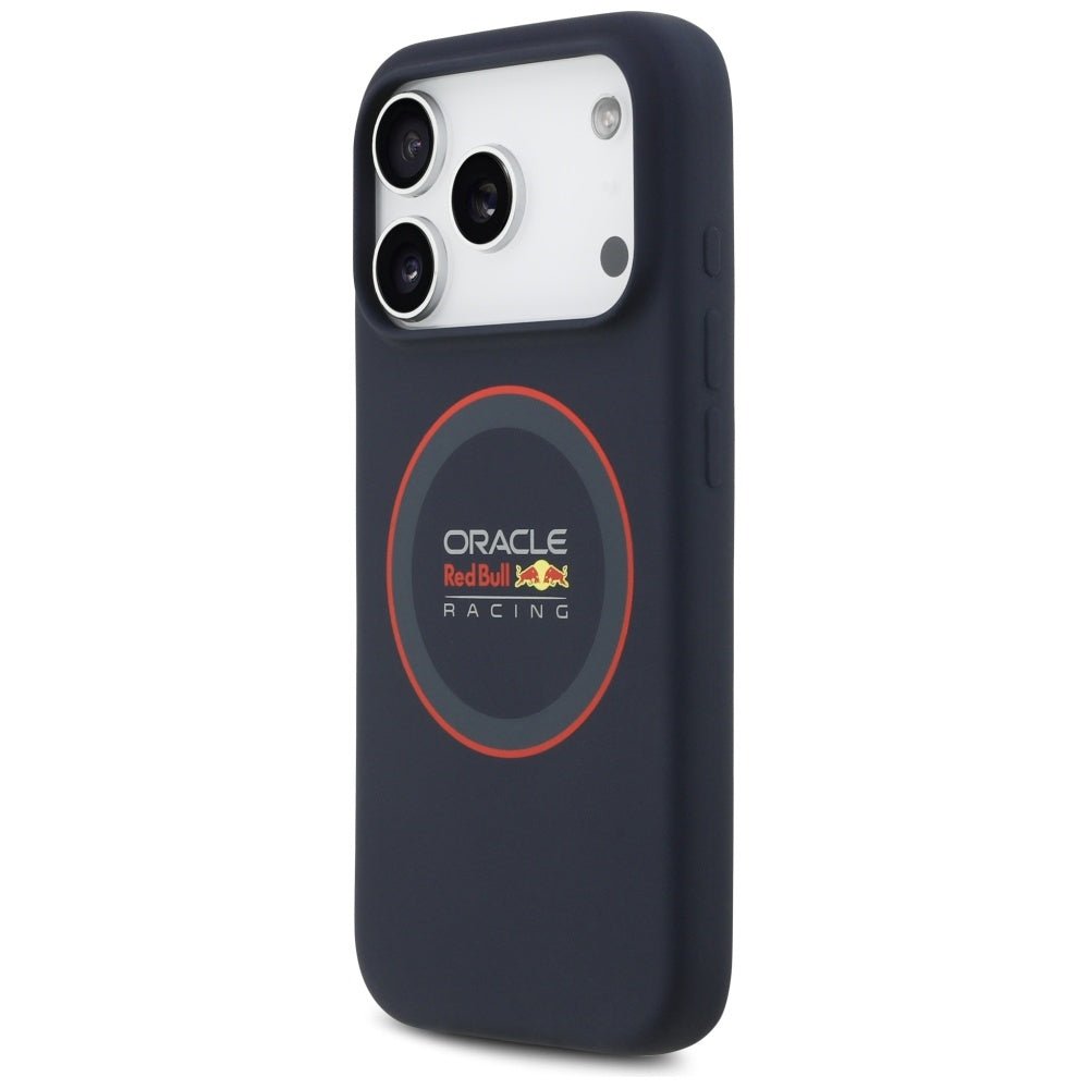Red Bull iPhone 17 Pro - Σκληρή Θήκη με Πλαίσιο Σιλικόνης - Silicone Red Ring MagSafe - Navy Blue