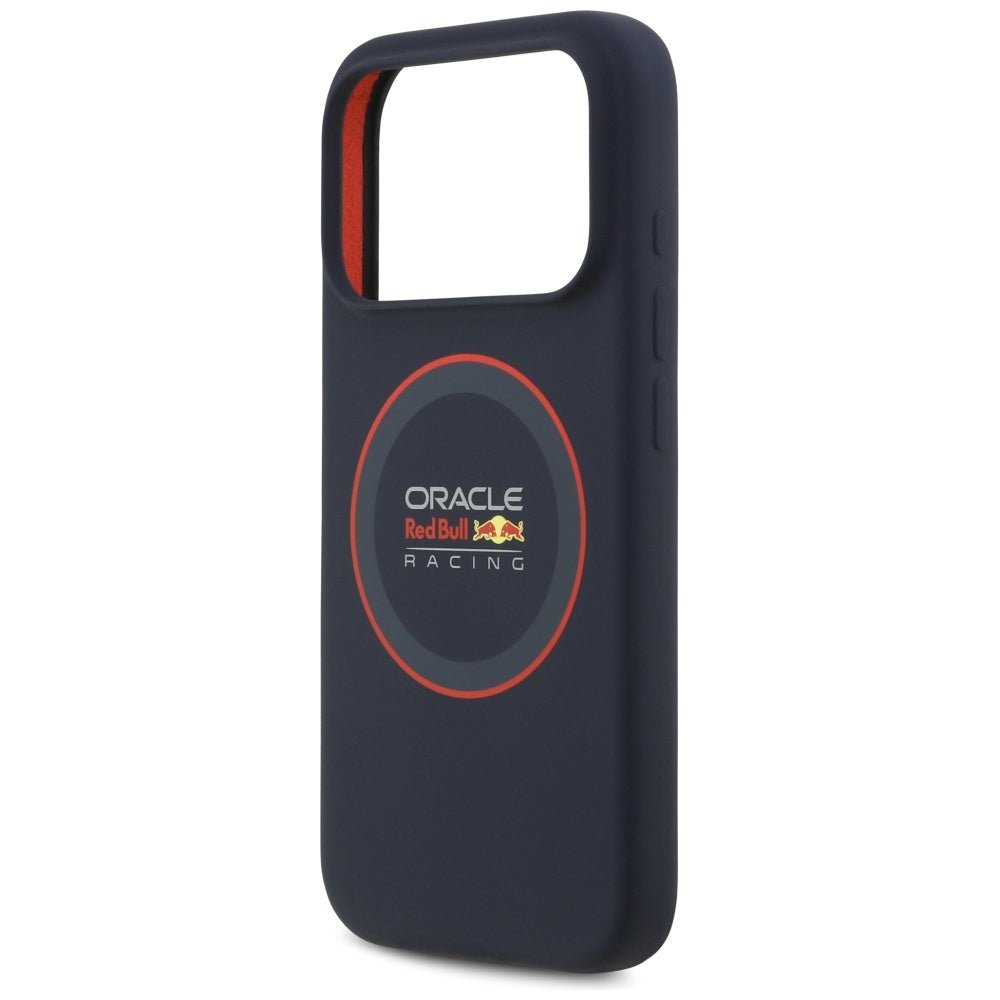 Red Bull iPhone 17 Pro - Σκληρή Θήκη με Πλαίσιο Σιλικόνης - Silicone Red Ring MagSafe - Navy Blue