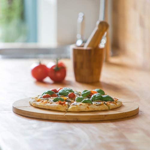 Relaxdays Σανίδα Κοπής και Σερβιρίσματος Πίτσας από Μπαμπού - Natural - 4052025202415