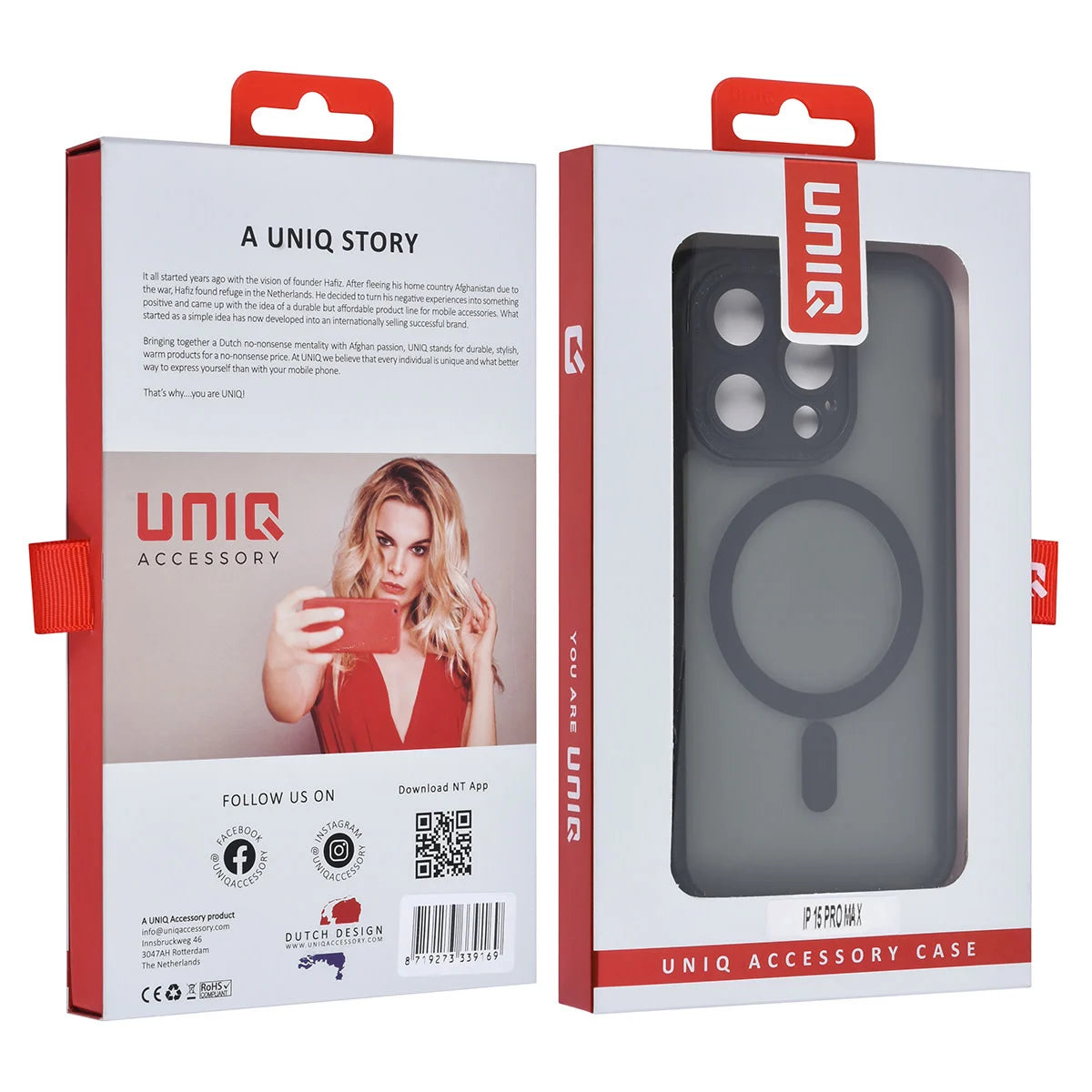 Tuniq iPhone 15 Pro Max - MagSafe Σκληρή Θήκη με Πλαίσιο Σιλικόνης και Προστασία Καμερών - Μαύρη