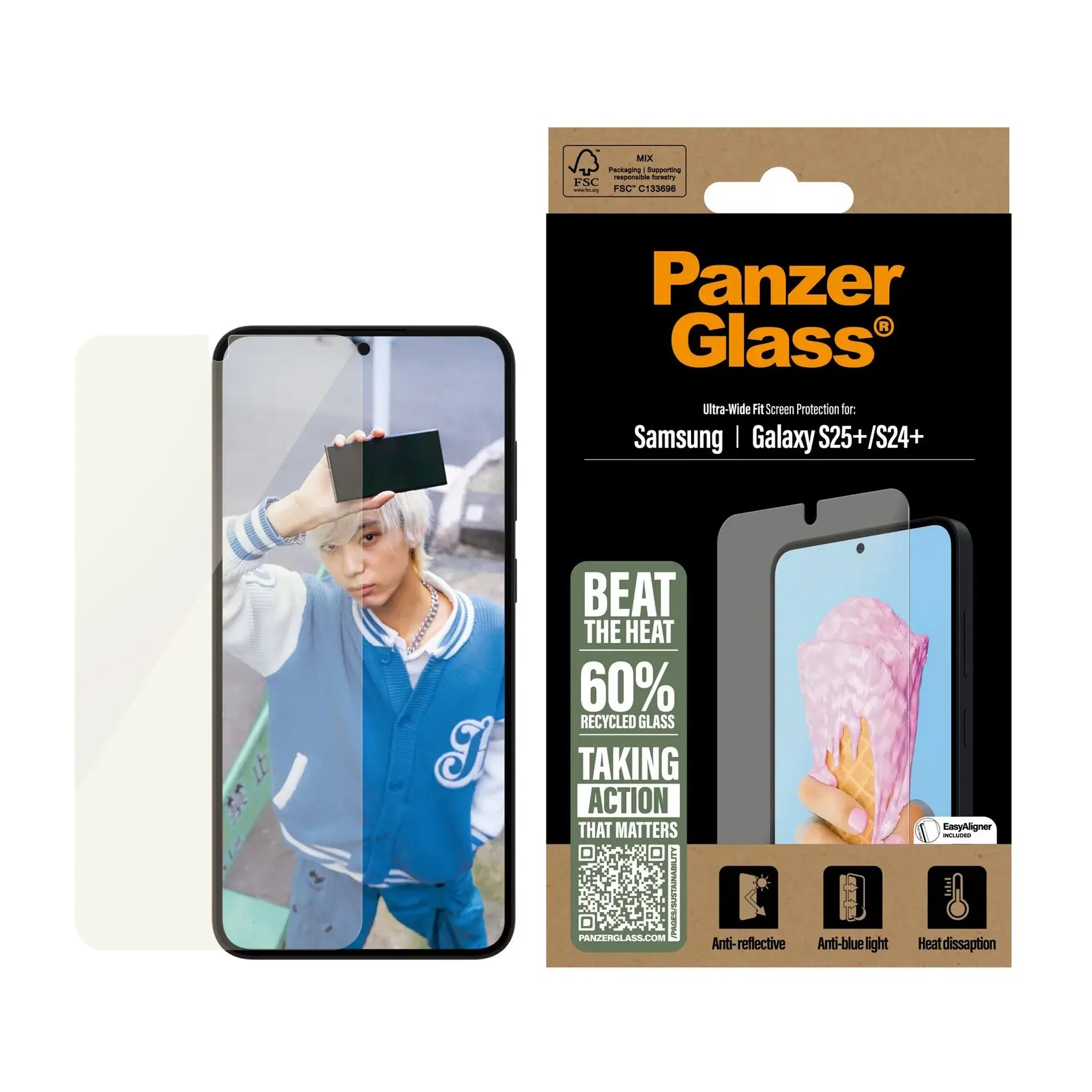 PanzerGlass Samsung Galaxy S24 Plus / S25 Plus All-in-One Ultra-Wide Fit Αντιχαρακτικό Γυαλί Οθόνης - Διάφανο