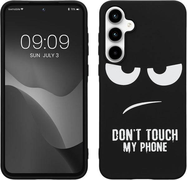 KW Samsung Galaxy A55 5G Θήκη Σιλικόνης Design Don't Touch My Phone - Black / White
