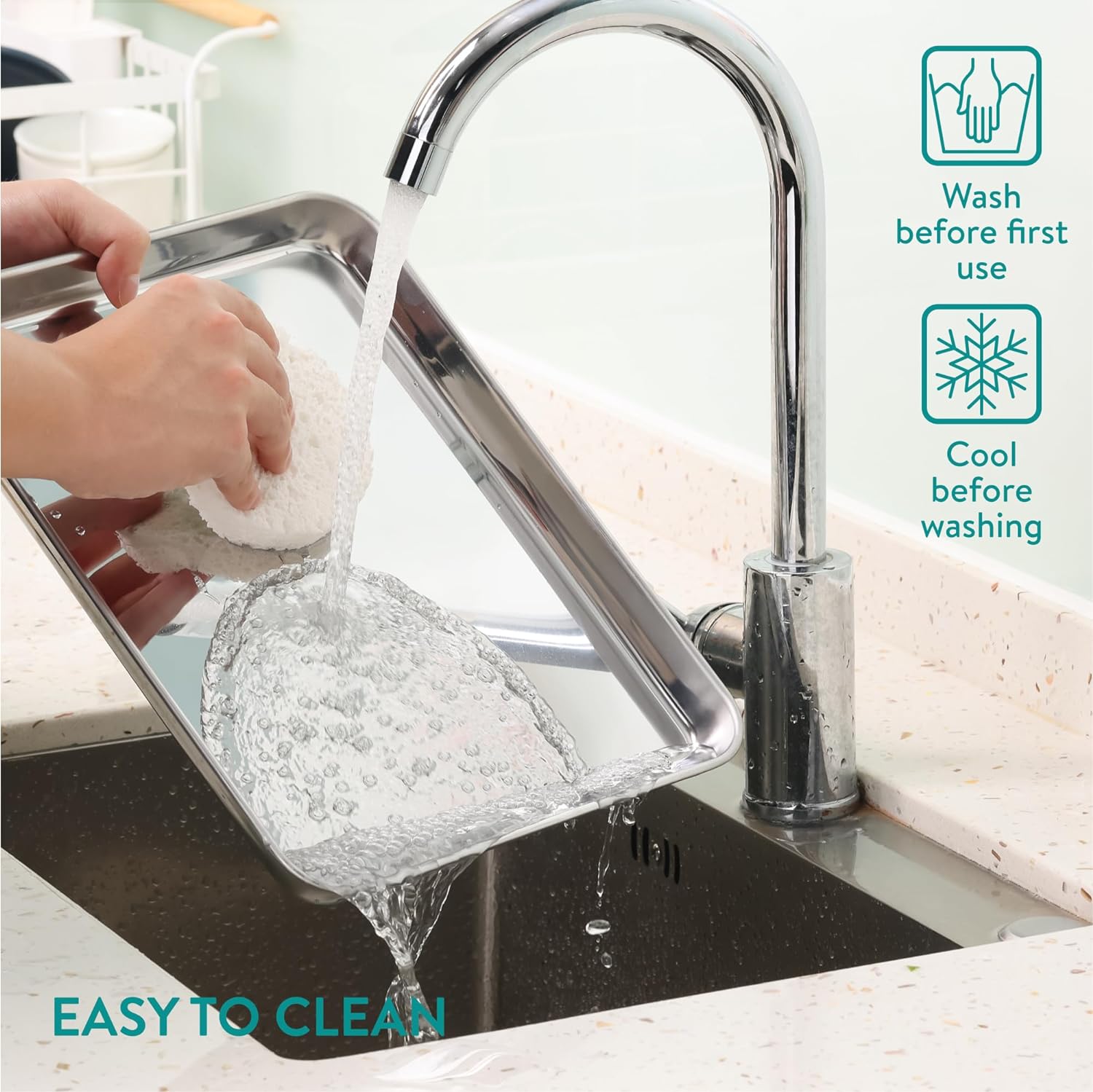 Navaris Σετ με 3 Ταψιά από Ανοξείδωτο Ατσάλι και 2 Σχάρες - Silver - 44715.02