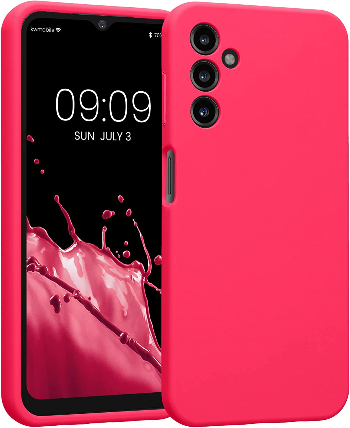 KW Samsung Galaxy A14 5G Θήκη Σιλικόνης Rubber TPU - Neon Pink - 60808.77