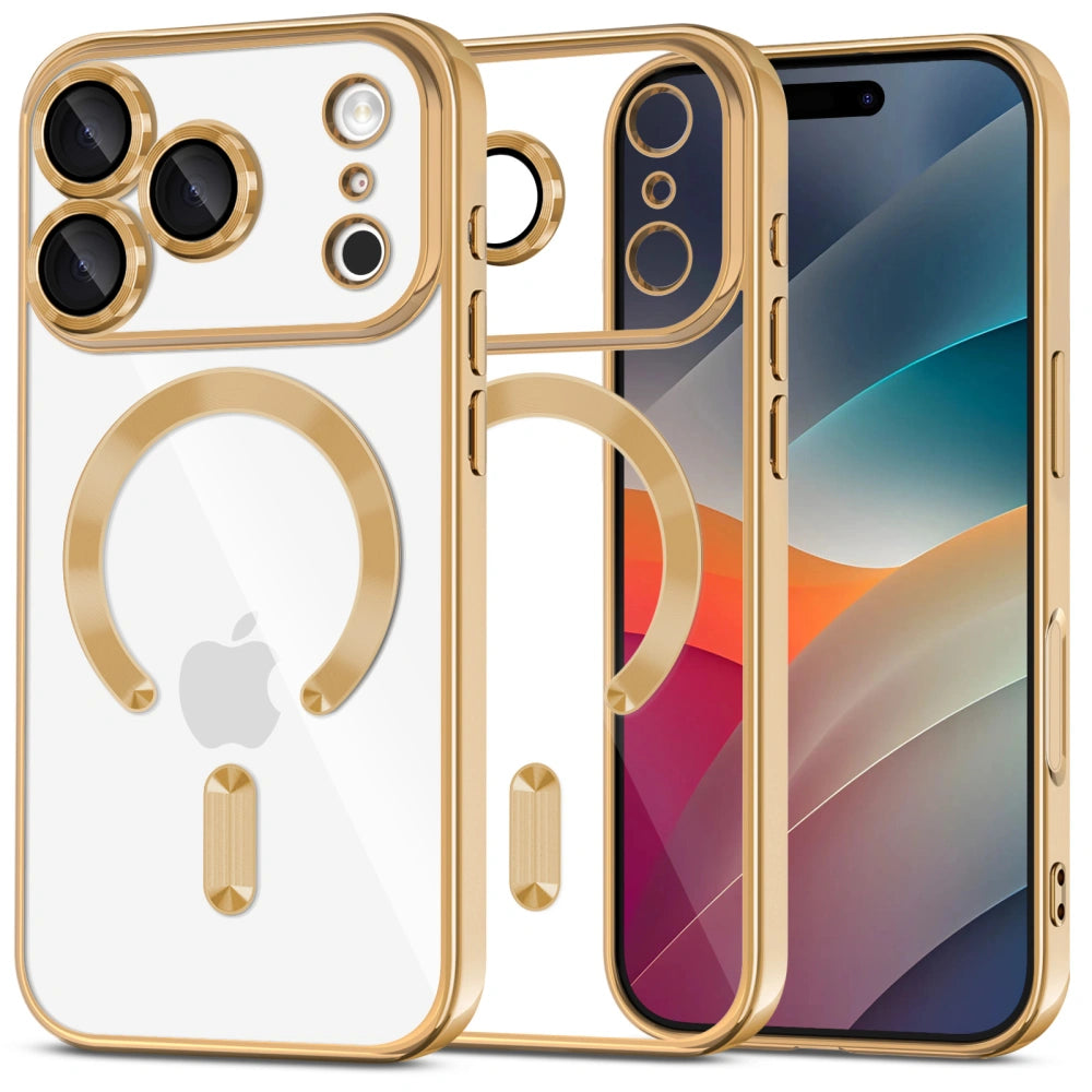 Tech-Protect iPhone 17 Pro MagFlex - Θήκη Σιλικόνης TPU με MagSafe - Διάφανη / Shiny Gold