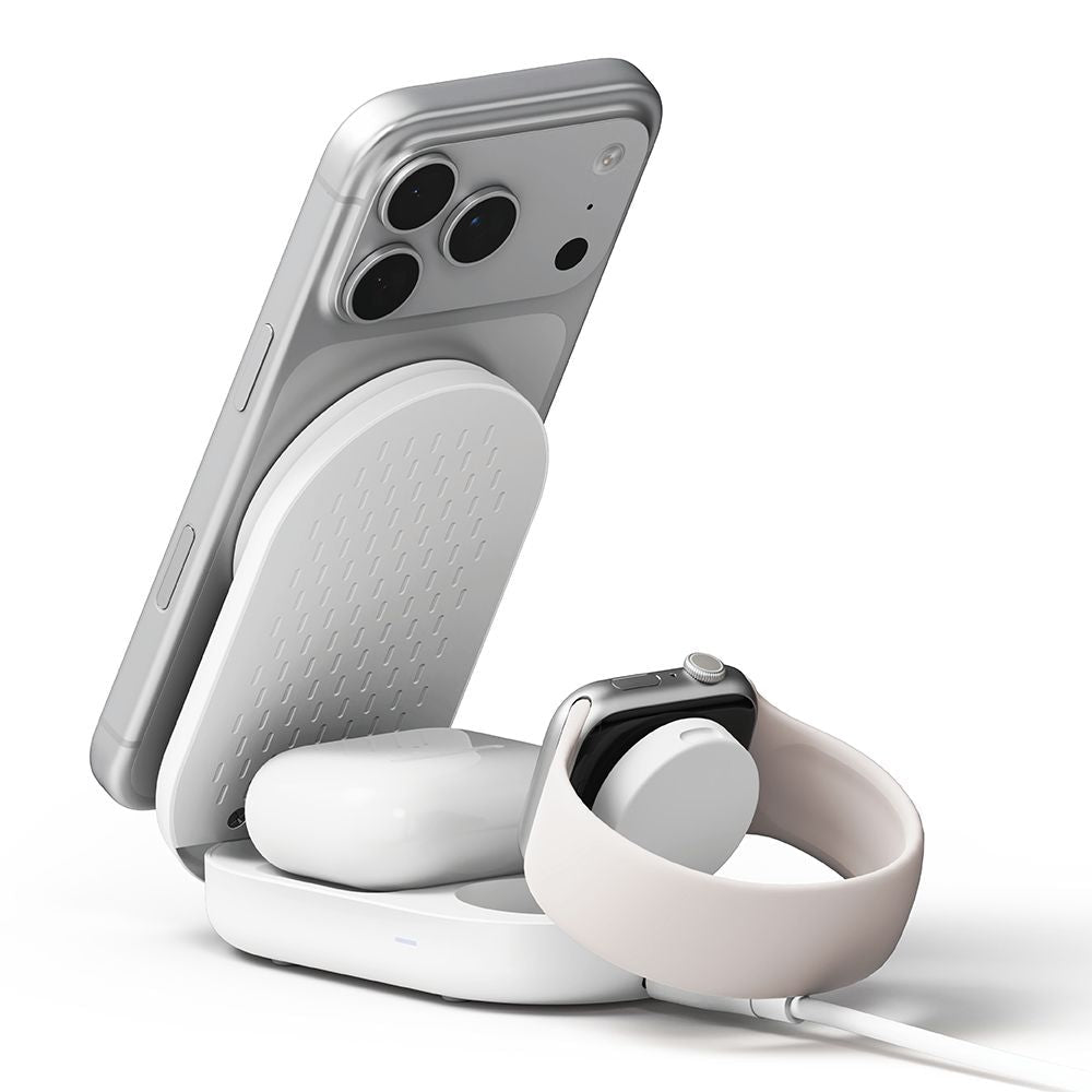 Ringke 3in1 Αναδιπλούμενος Ασύρματος MagSafe Φορτιστής 25W QI2.2 - White