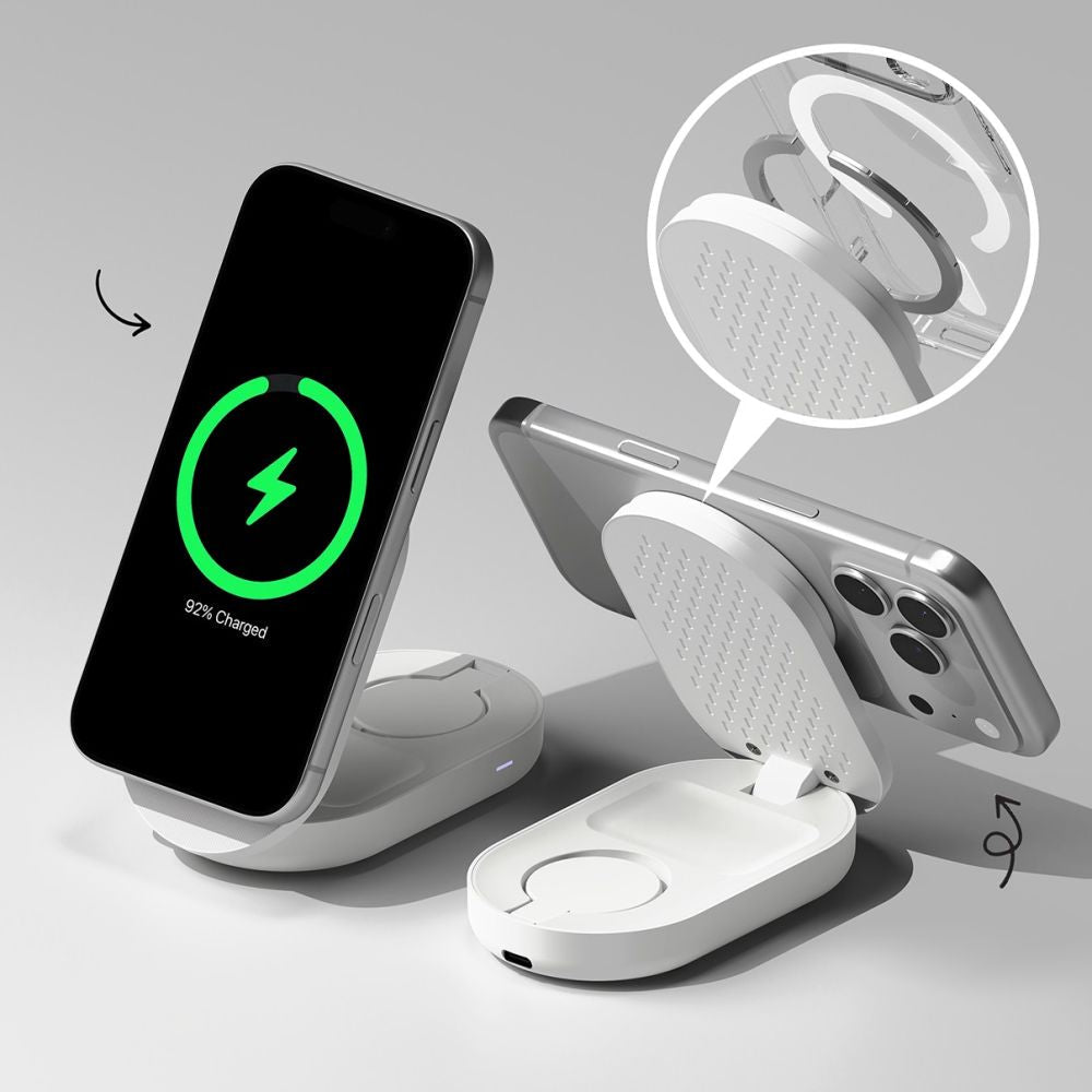 Ringke 3in1 Αναδιπλούμενος Ασύρματος MagSafe Φορτιστής 25W QI2.2 - White