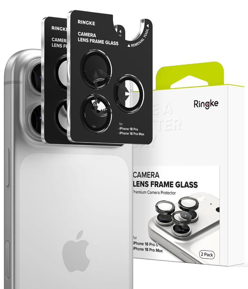 Ringke iPhone 18 Pro / iPhone 18 Pro Max - Αντιχαρακτικό Γυαλί για την Κάμερα - Camera Frame - 2 Τεμάχια - Black