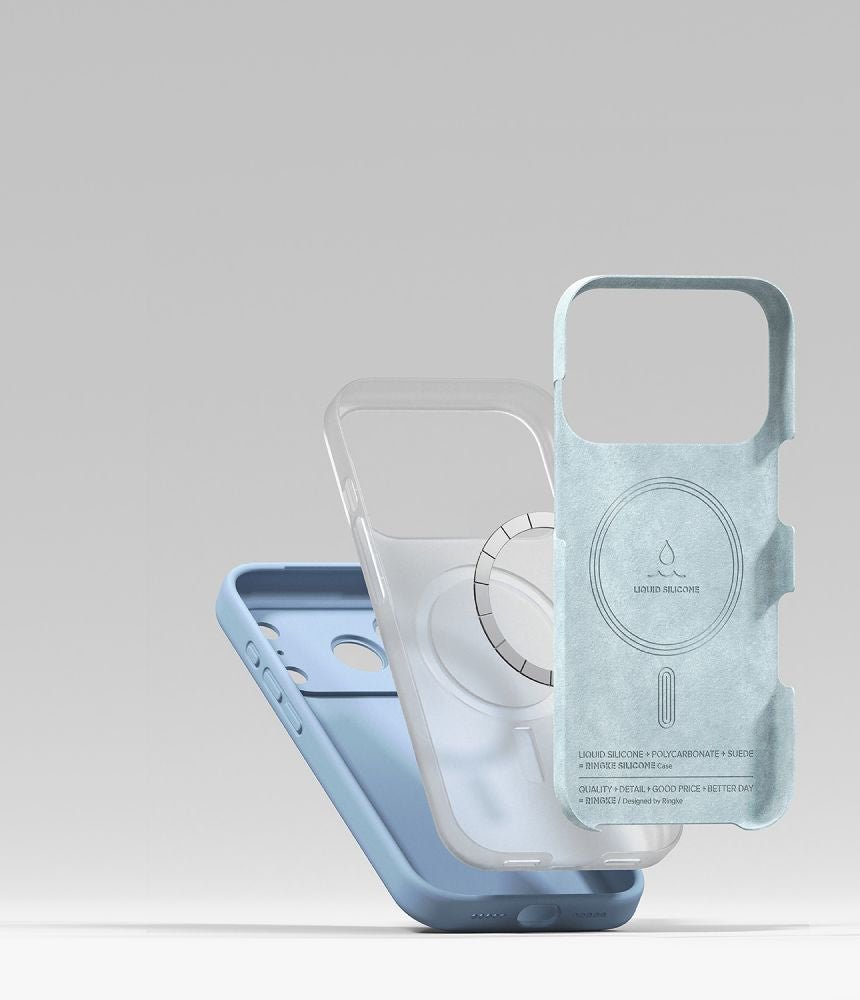 Ringke iPhone 18 Pro - Θήκη Σιλικόνης MagSafe - Silicone Magnetic - Light Blue