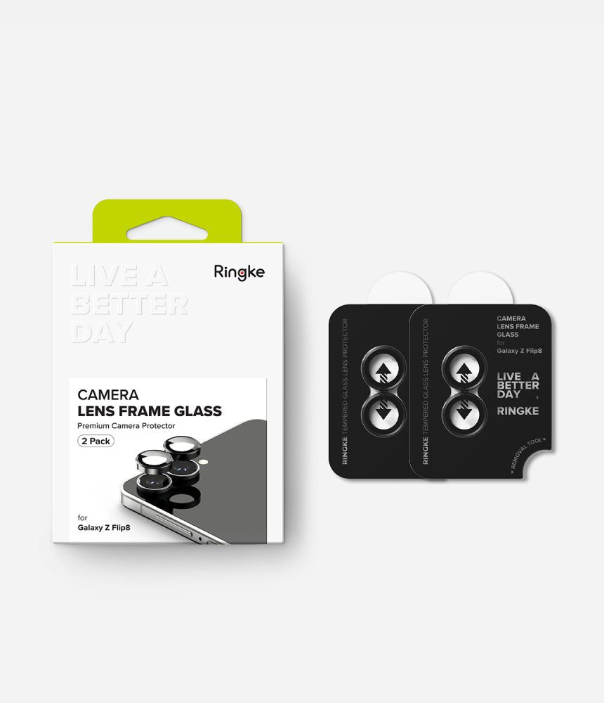 Ringke Samsung Galaxy Z Flip8 - Αντιχαρακτικό Γυαλί για την Κάμερα - Camera Frame - 2 Τεμάχια - Black