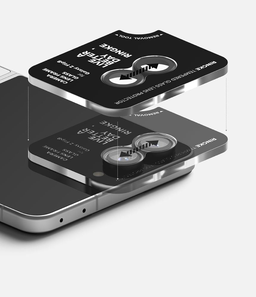 Ringke Samsung Galaxy Z Flip8 - Αντιχαρακτικό Γυαλί για την Κάμερα - Camera Frame - 2 Τεμάχια - Black