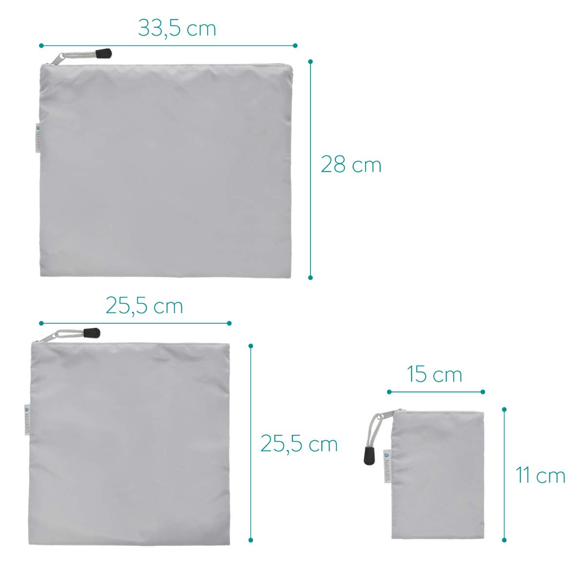 Navaris 7 Set Travel Storage Bags Σετ με 7 Σάκους Ταξιδιού - Grey - 50581.25.01