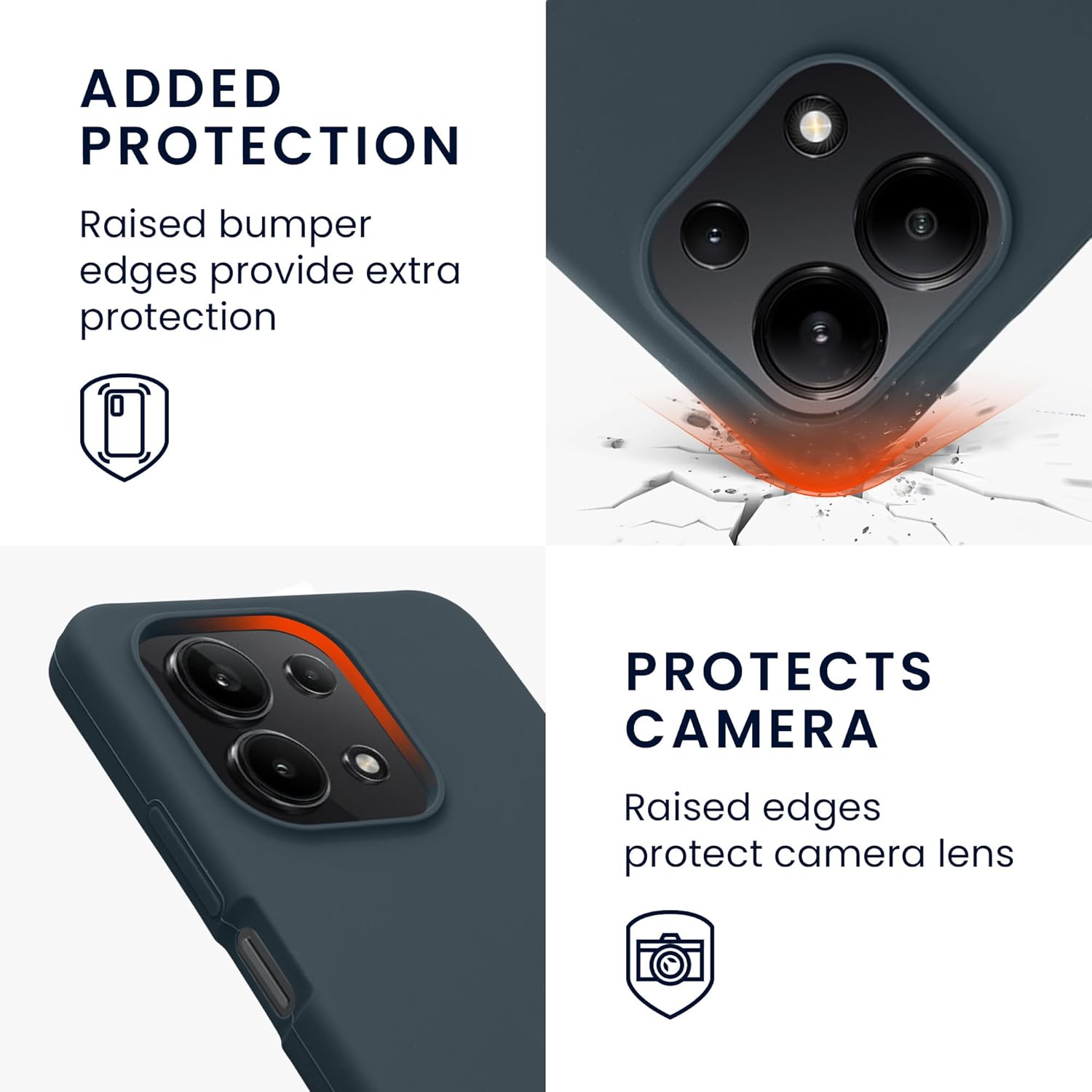 KW Xiaomi Redmi Note 13 4G Θήκη Σιλικόνης Rubberized TPU - Dark Slate