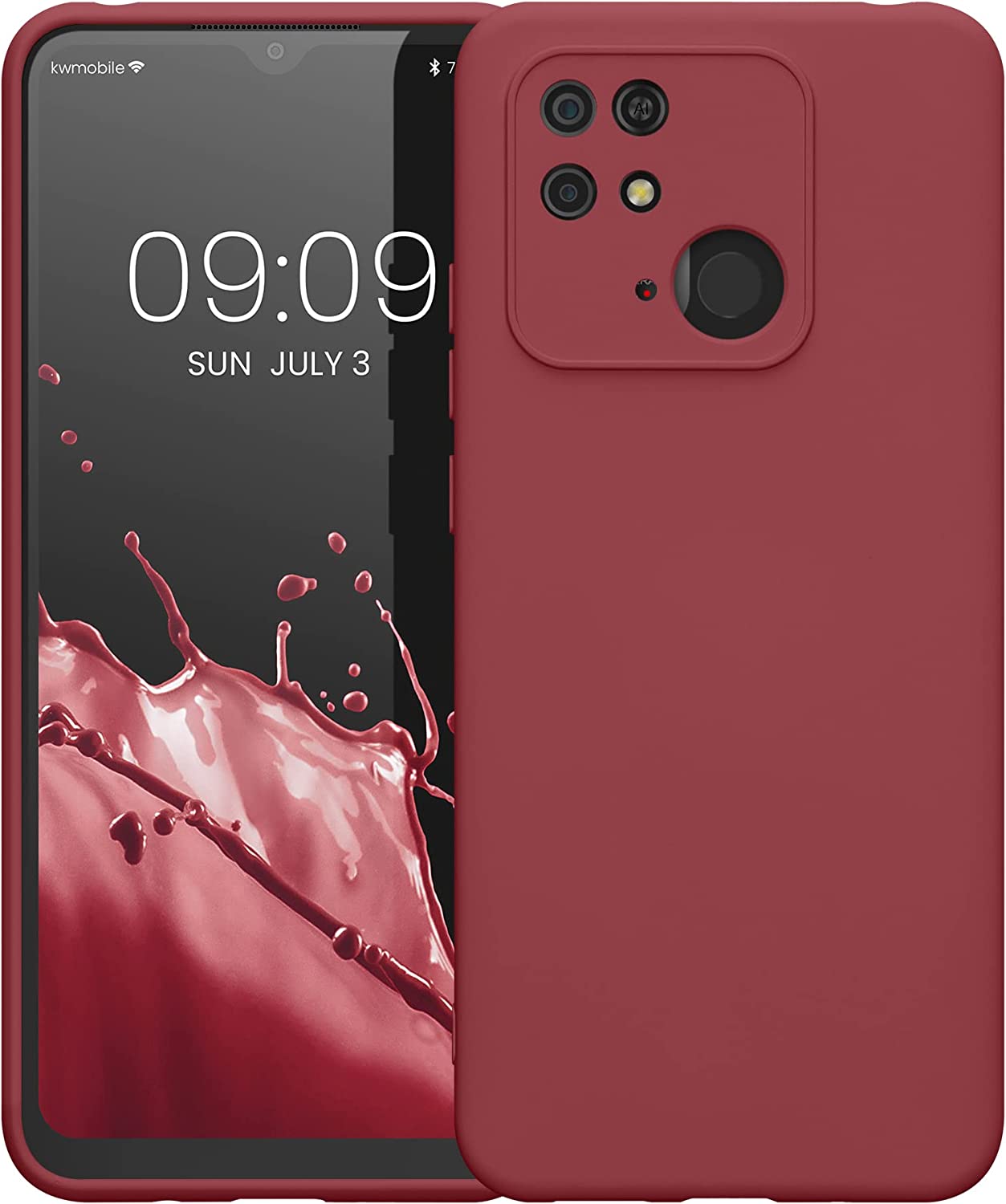 KW Xiaomi Redmi 10C Θήκη Σιλικόνης Rubberized TPU - Dark Rose - 59229.167