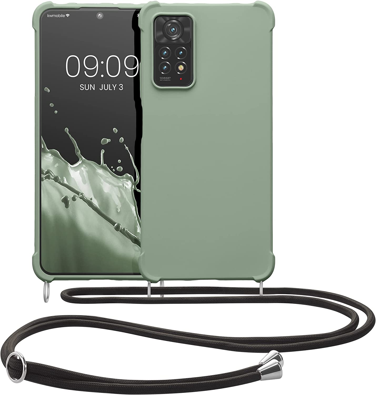 KW Xiaomi Redmi Note 11 Pro / Note 11 Pro 5G Θήκη Σιλικόνης TPU με Λουράκι - Gray Green - 58086.172