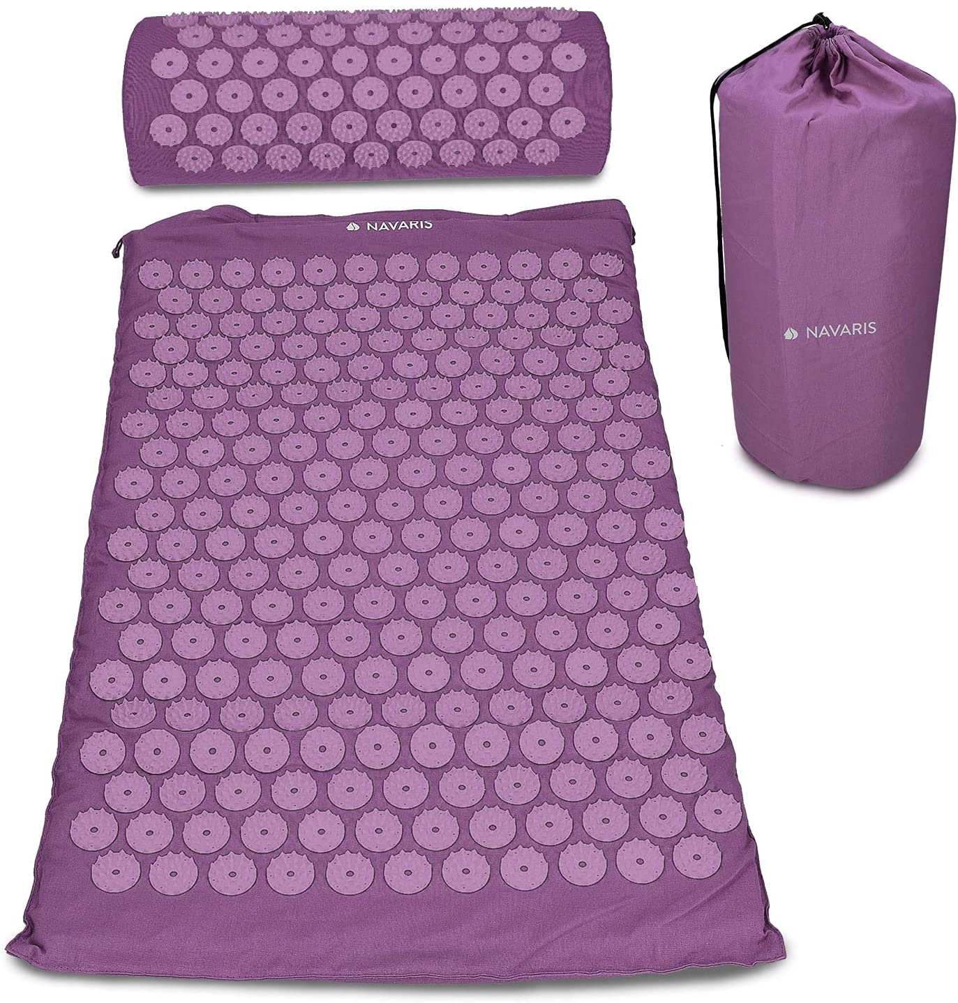 Navaris 2-in-1 Acupressure Mat and Pillow Set Σετ 2 σε 1 Χαλάκι και Μαξιλάρι Μασάζ - Berry - 43899.26