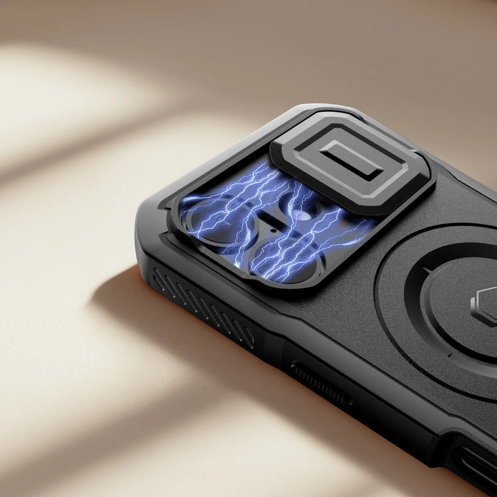 Tech-Protect iPhone 17 - Kevlar MagSafe - Σκληρή Θήκη με Προστασία για την Οθόνη / την Κάμερα και Stand - Black