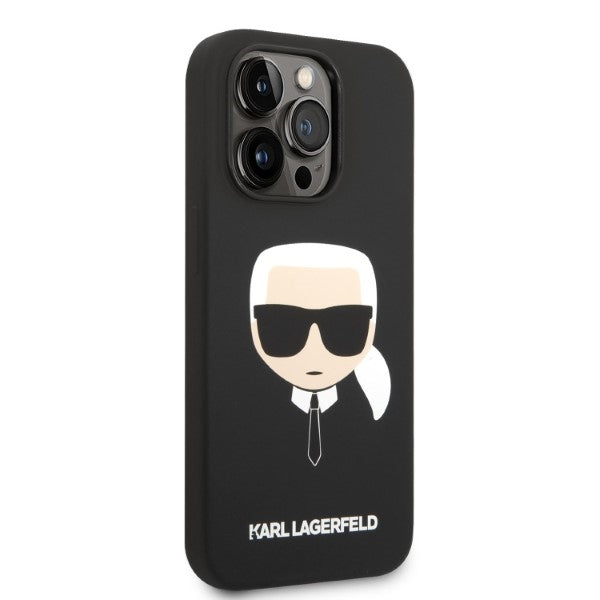 Karl Lagerfeld iPhone 14 Pro Max Silicone Karl's Head MagSafe Θήκη Σιλικόνης με MagSafe - Black - KLHMP14XSLKHBK